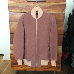 NWOT Rag + Bone oversized pink boiled wool bomber